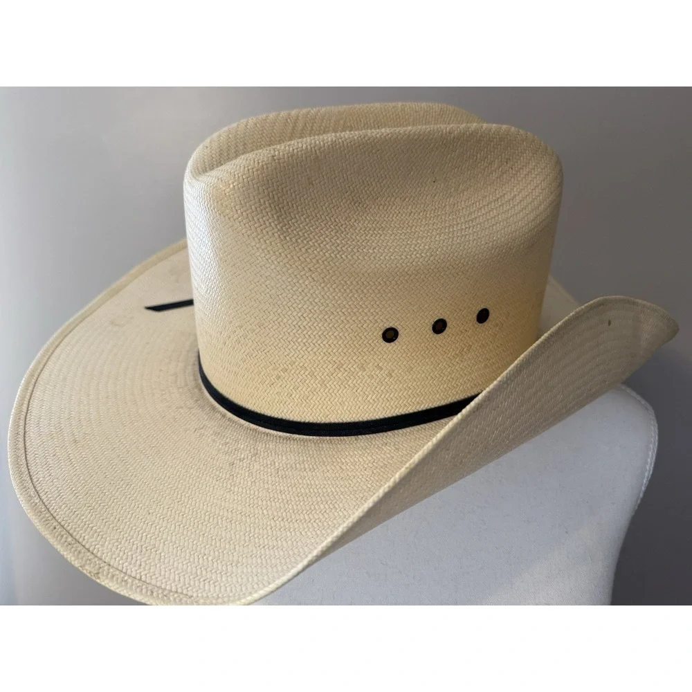 MHT 10X Master Hatter of Texas Western Cowboy Hat Straw Made in USA Size Large